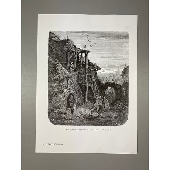 Dore, Works of Rabelais, Pantagruel, Devil, Illustration, Print, ~ 240707-WH 292 - Picture 4 of 4